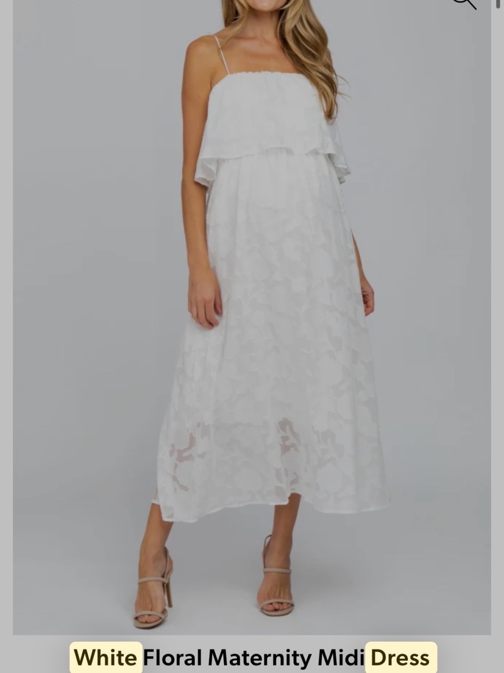 White Floral Overlay Maxi Dress